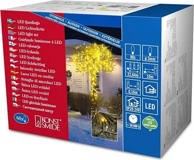 Produktbild von Konstsmide 3611-000 Micro LED Lichterkette außen innen IP44 80 LED gelb Partykette Deko