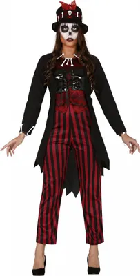 Produktbild von Voodoo Hexenmeisterin Damen Kostüm als Verkleidung für Halloween und Karneval Größe: L - 42/44