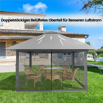 Immagine prodotto di Paviglione pop-up 4x4 metri - Tenda pieghevole - Gazebo da giardino - Tenda per feste - Telo ombreggiante - Protezione UV 50+