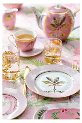 Produktbild von La Majorelle Brotteller pink mit Palme 17 cm (1 Stück)