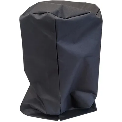 A black cover for a gas heater is shown against a white background.