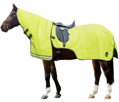 Image de Couvre-reins HKM avec couvre-cou amovible jaune fluo