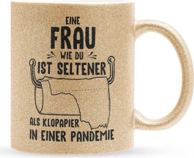 Produktbild von 22Feels Glitzertasse Gold Ehefrau Geschenk Erster Hochzeitstag Kaffeetasse Frauen Hochzeitsjubiläum Valentinstag Weihnachten Ehepaar Geburtstag Geschenkidee Bürotasse