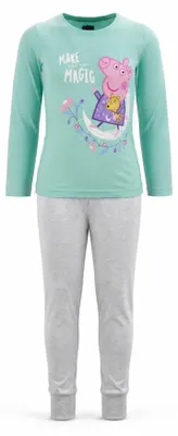 Produktbild von Peppa Wutz Pig Kinder Mädchen Schlafanzug Pyjama Gr. 92 bis 116 - 104, Blau