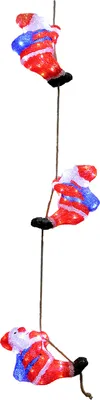 Produktbild von DEUBA® Weihnachtsdeko LED Acryl Figur 3X Weihnachtsmann je 30cm Außen Innen Groß Nikolaus Beleuchtet Weihnachten Deko Weihnachtsbeleuchtung Kaltweiß