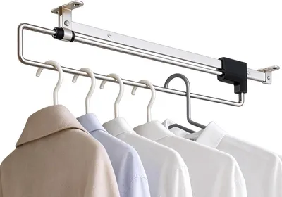 Obrázek produktu pro Výsuvná tyč na oblečení, rozměry 388-690 mm, pro šatní skříně - Nastavitelná