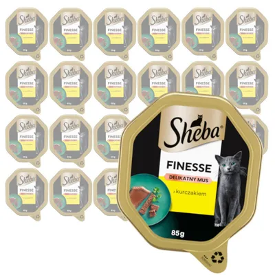 Zdjęcie produktu dla Sheba Finesse Tacka 22x85g Mokra Karma Pełnoporcjowa Dla Kota Z Kurczakiem W Musie