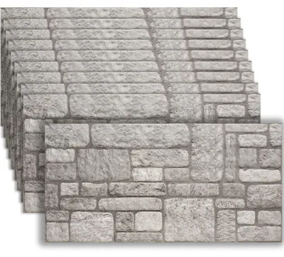 Produktbild von tectake 3D Wandpaneele Steinoptik 100x50cm 2cm 10er Set 5m2 dunkelgrau