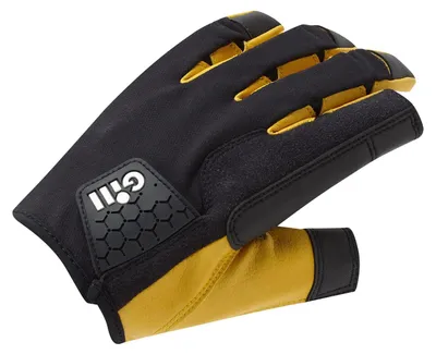 Segelhandschuhe mit freien Fingerspitzen, Unisex, Schwarz, L