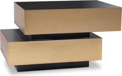 Produktbild von Casa Padrino Luxus Beistelltisch Messingfarben / Anthrazitgrau / Schwarz 62 x 80 x H. 48 cm - Wohnzimmer Möbel - Luxus Qualität