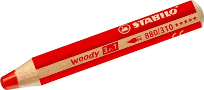 Image de Stabilo - crayon de couleur 880 Woody 3 en 1 rouge | 5 pièces