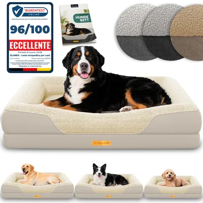 Immagine prodotto di ELONEO Letto ortopedico per cani, taglia XL - Crema