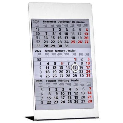 Produktbild von GÜSS Tischkalender 77000 105x18cm Edelstahl 3M/1S