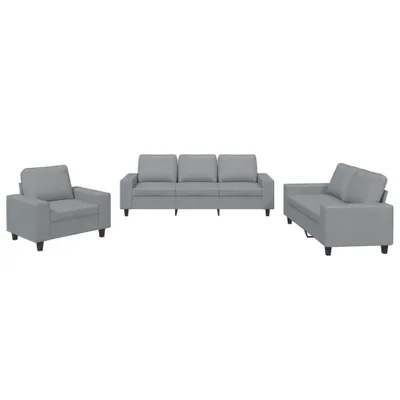 Immagine prodotto di vidaXL Set di divani 3 pezzi in tessuto grigio chiaro