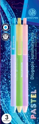 Zdjęcie produktu dla Długopis automatyczny Pastel Pen Astra 0,6mm blister 3 sztuki