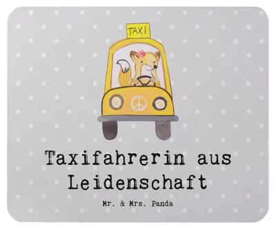 Produktbild von Mr. & Mrs. Panda Mouse Pad Taxifahrerin Leidenschaft - Grau Pastell - Geschenk, computermatte, Mauspad, Mousepad, mausteppich, laptop