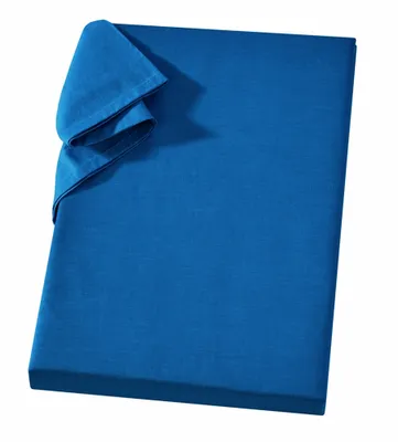 Produktbild von Linon Betttuch aus 100% Baumwolle ohne Gummizug Royalblau 150 x 250 cm