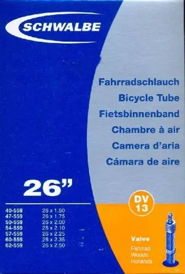 Produktbild von Schwalbe 10425311, Dunlop-Ventil, 26", 40 - 62 mm, 4 cm, Gummi, Schwarz