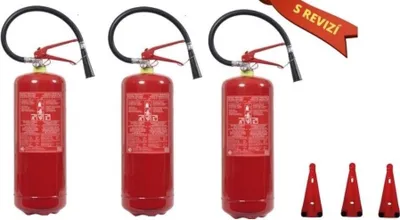 Obrázek produktu pro 3x Hasicí přístroj práškový 6kg, 34A/183B/C s REVIZÍ + 3x nástěnný držák