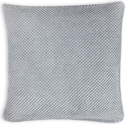 Produktbild von Kissenbezug 60x60 cm Silber Grau Kissenhülle 3D Waben Kissen Chenille Webstruktur