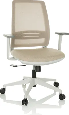 Produktbild von hjh OFFICE Home Office Bürostuhl PROFONDO ECO W Schreibtischstuhl mit Armlehnen Stoff / Netzstoff Drehstuhl