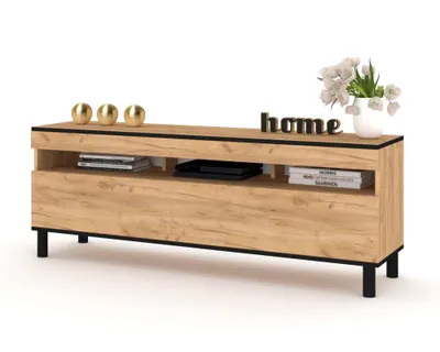 Produktbild von TV-Lowboard Fernsehschrank PLAY STEHEND Craft Eiche mit schwarzem Rand/Craft Eiche 140cm