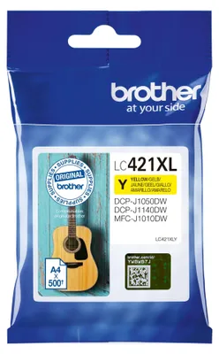 Produktbild von Brother LC-421XLY, Hohe (XL-) Ausbeute, Gelb, 1 Stück(e), 500 Seiten, Einzelpackung