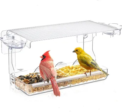 Produktbild von Vogelhaus mit Futterstation und Tränke 24.5x10x14cm Transparent