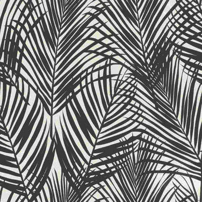 Produktbild von ESTAhome Tapete Palmenblätter Schwarz und Weiß 53 cm x 10.05 m