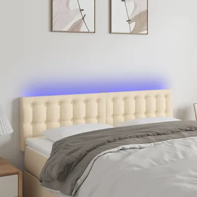 Produktbild von The Living Store LED Kopfteil Creme 144x5x78/88 cm Stoff