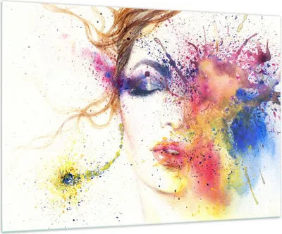 Produktbild von Bilder auf glas - Frau Abstraktion - 100x70cm - Glasbilder - Wandbilder - Kunstdruck - zum Aufhängen bereit - Wanddekoration aus Glas - Glas Bilder - Wandbild auf Glas - Einteilig - GAA100x70-3849