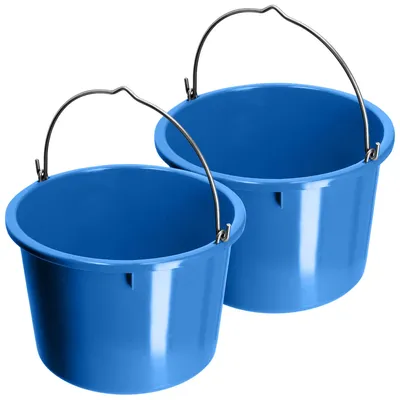 Produktbild von KADAX Baueimer aus Kunststoff "Kanan", Mörteleimer mit Griff, Eimer, Zementeimer, Wassereimer, Blau, 20L, 2 Stück