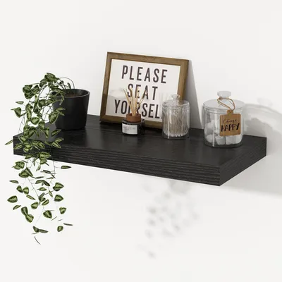 Produktbild von Elzusha – Wandregal, schwebend, 40 x 29,5 x 5 cm – Schwarz – MDF-Holz