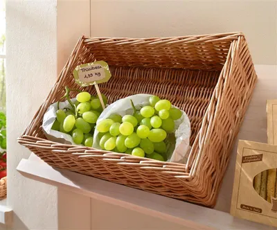 Image de Panier d'étagère en osier, 40x30 cm, panier de rangement
