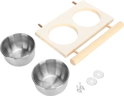 Produktbild von Papageienzufuhrschale Edelstahl Lebensmittel Wasserversorgungs -Käfig -Zubehör mit Standdouble