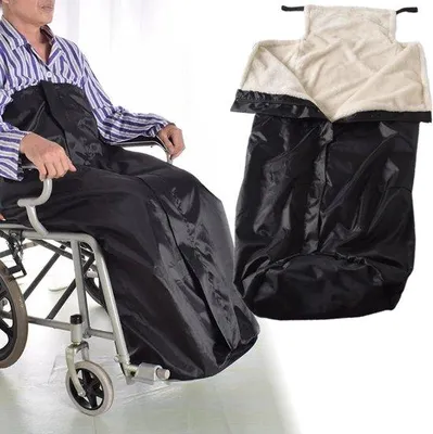 Produktbild von Premium-Rollstuhlbezug mit kuscheliger Fleece-Decke, wasserdicht, Fußsack – Rollstuhl- und Scooter-Beinwärmer für Senioren – Rollstuhl