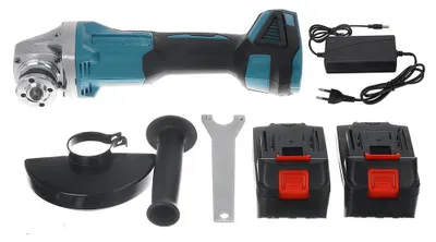 Produktbild von Akku Winkelschleifer 18V - 125 mm (12,5 cm) Scheibe - Bürstenloser Motor - 8500 U/min - Drehzahl regelbar - EU-Stecker - Mit 2 Akkus