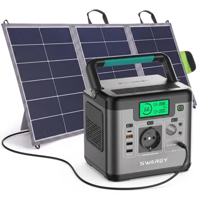 Produktbild von 500W(1000W Spitze) Tragbare Powerstation mit 100W Solarpanel,518Wh Solargenerator Notstromversorgung