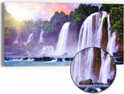 Produktbild von DEQORI Hybrid Leinwand Bild 60x30 cm 'Flüssiges Gold' Wandbild Glas flach modern