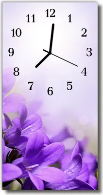 Produktbild von Tulup Glasuhr Wanduhr Küchenuhr Echt-Glas 30x60 Blume Lila