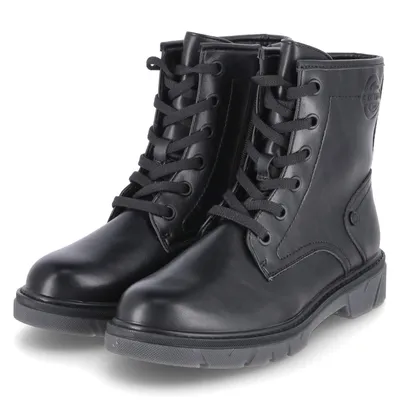 Produktbild von s.Oliver Damen Stiefeletten Combat Boots Schwarz Kunstleder vegan Größe: 38