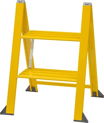 Produktbild von W.steps, VIKINGSTEP MIDI Yellow, WL728502, extrem kompakte Trittleiter gelb lackiert