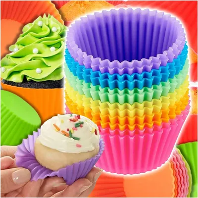 Obrázok produktu pre Forma na muffiny, sada 12 kusov, farebná, priemer 7,5 cm