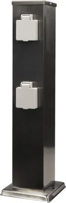 Immagine prodotto di Presa di corrente da esterno a 4 ingressi, IP44, acciaio inox V2A, 127x127x470 mm
