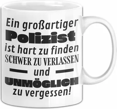 Produktbild von Polizist Abschied Geschenk Tasse Abschiedsgeschenk für Polizist Hart Zu Finden Schwer Zu Verlassen (Weiß)