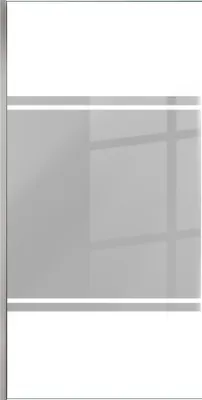 Image de Paroi de Douche avec Bande Miroir 100x200cm - Verre 8mm - Profilé Chrome - FREEDOM 2 MIRROR