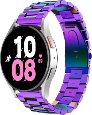 Produktbild von Strap-it Stahlarmband - Kompatibel mit Samsung Galaxy Watch 5 Armband 44mm Ersatzarmband Edelstahl - Faltschließe - Hochwertiges Material - für Smartwatch 20mm Armband Bunt