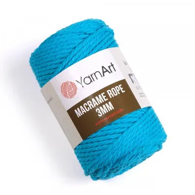 Produktbild von Yarn Art Macrame Rope 3 mm 3 mm 63 m 763 Blue Schnur