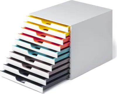 Obrázok produktu pre Durable VARICOLOR Mix 10, Plast, Viacfarebný, Biela, Krajina/portrét, 10 zásuvka/zásuviek, 280 mm, 292 mm