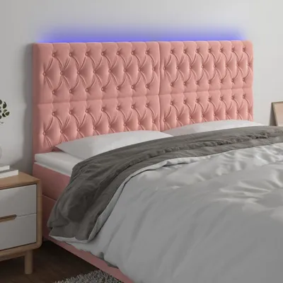 Produktbild von The Living Store LED Kopfteil Rosa 180x7x118/128 cm Samt